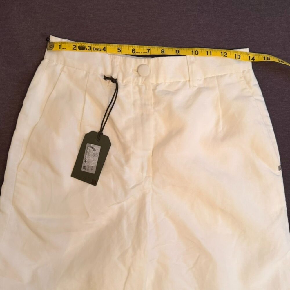 NWT AllSaints Petra Linen Blend Bermuda Shorts Ivory Cream size us 4/UK8 - Picture 7 of 15